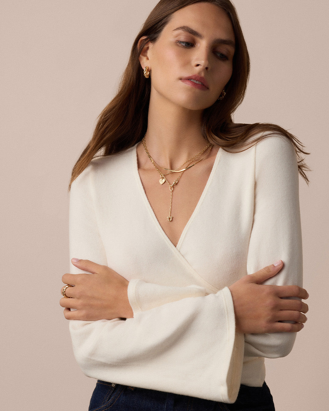 Vintage Heart Alphabet Parker Charm - F || option::18K Gold Plated, F