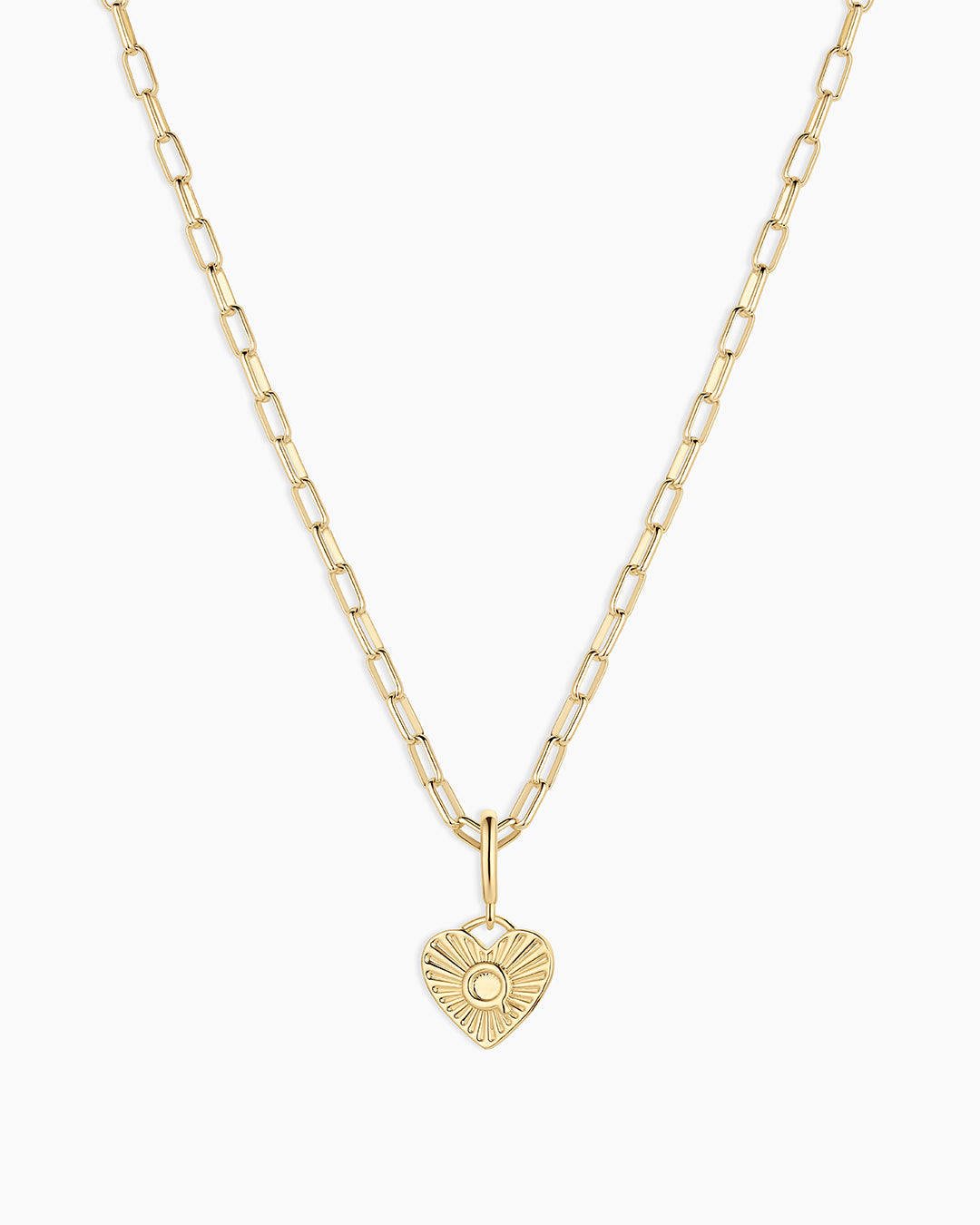 Vintage Heart Alphabet Charm Necklace -  Q || option::18K Gold Plated, Q