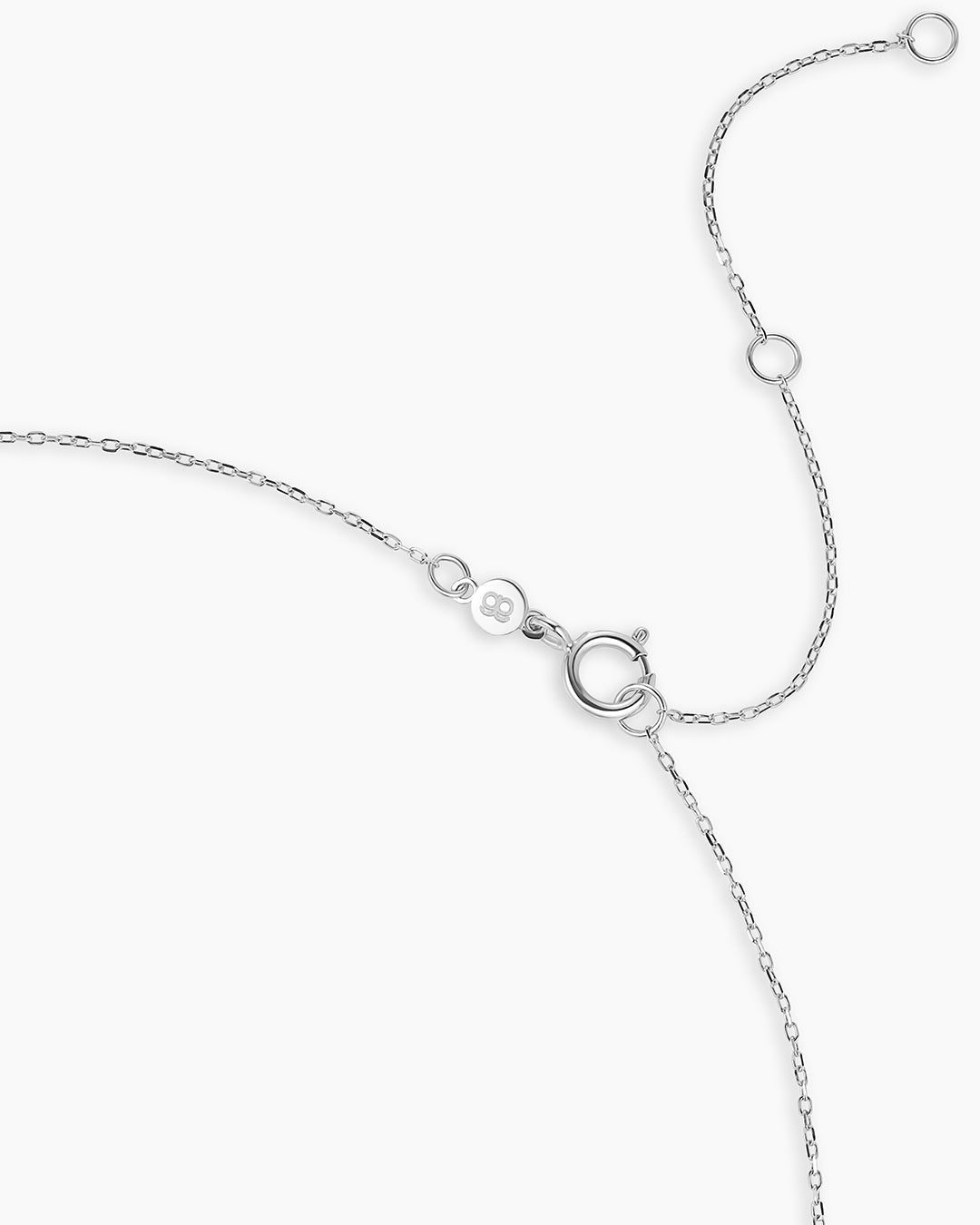 Diamond Vintage Alphabet Charm Necklace || option::14K Solid White Gold, S