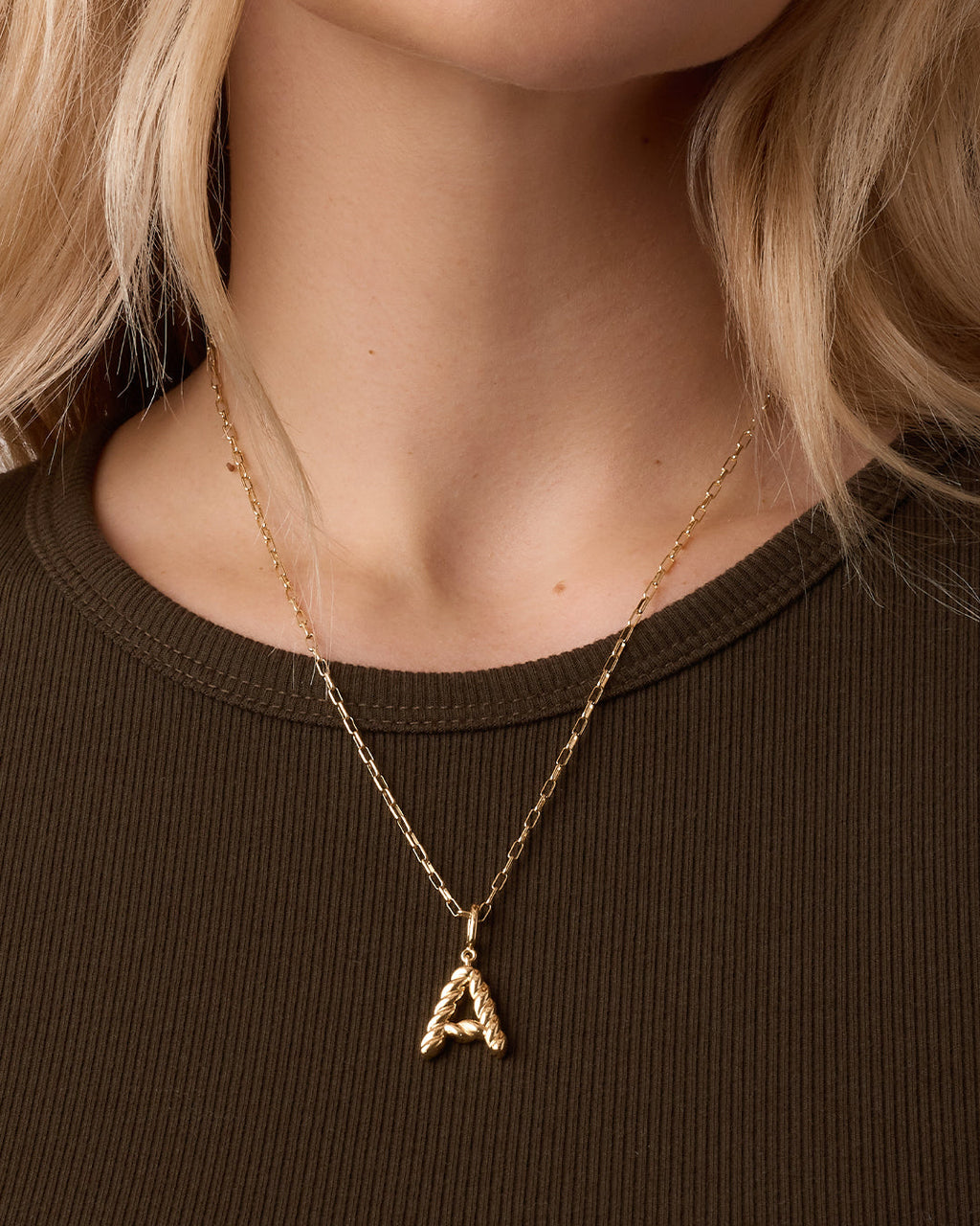 Crew Alphabet Statement Charm || option::18K Gold Plated, A
