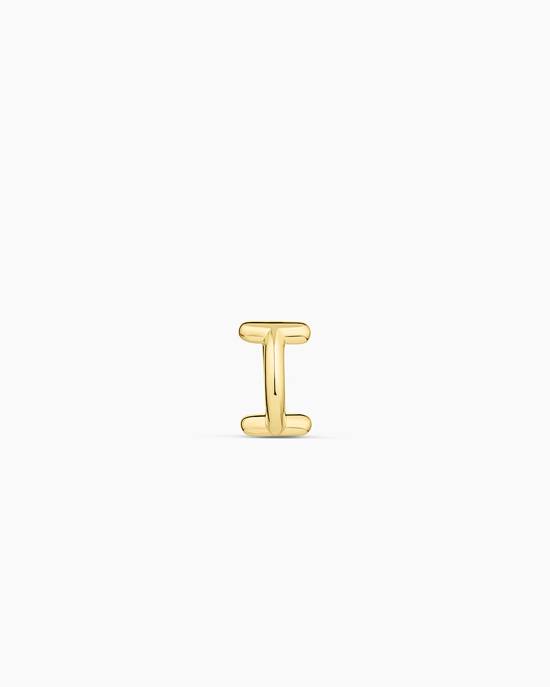 Alphabet Huggie || option::18K Gold Plated, I