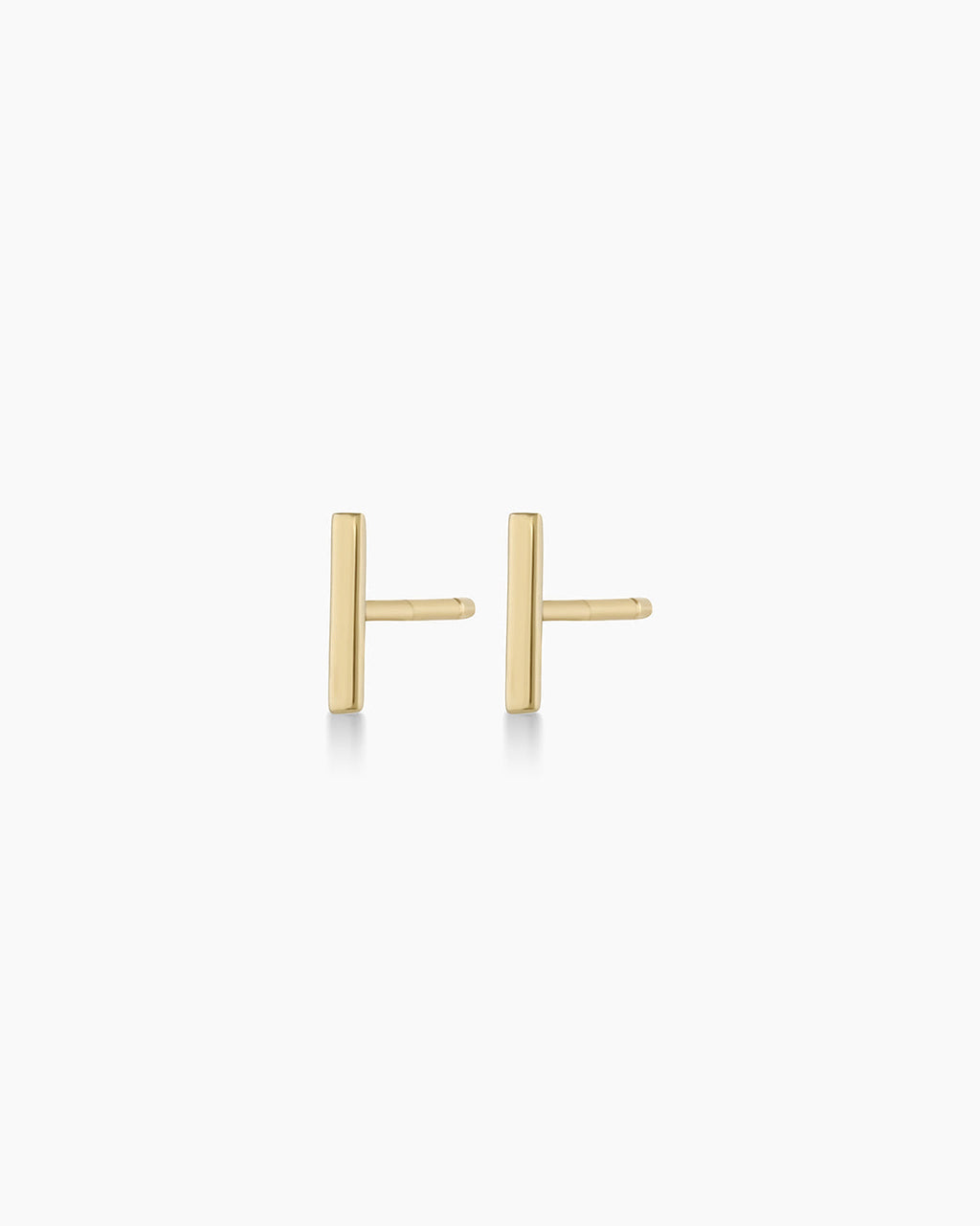 Woman wearing Rose Bar Stud || option::14K Solid Gold