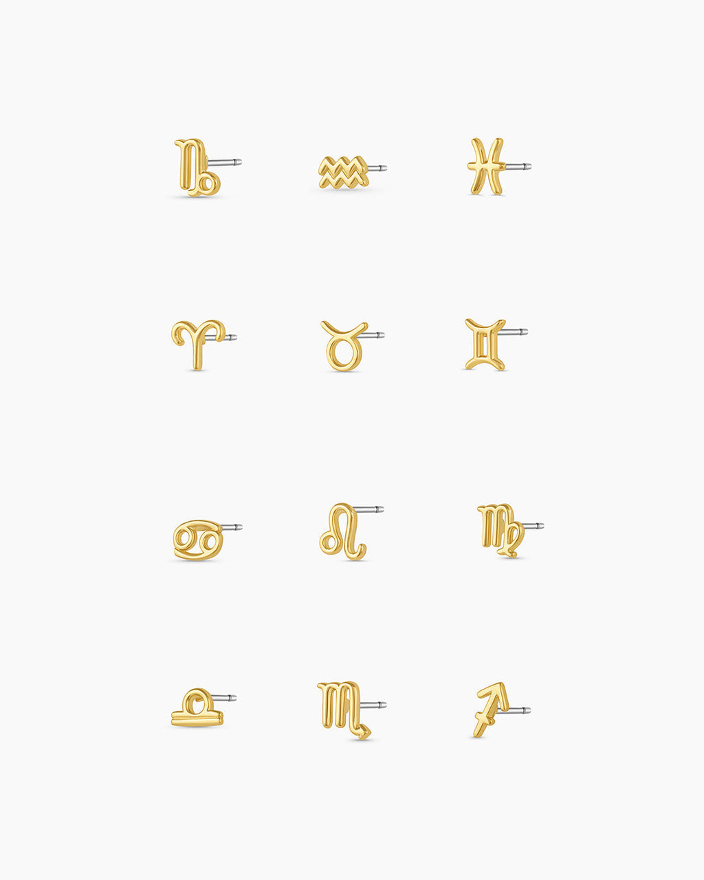 18K gold plated zodiac studs