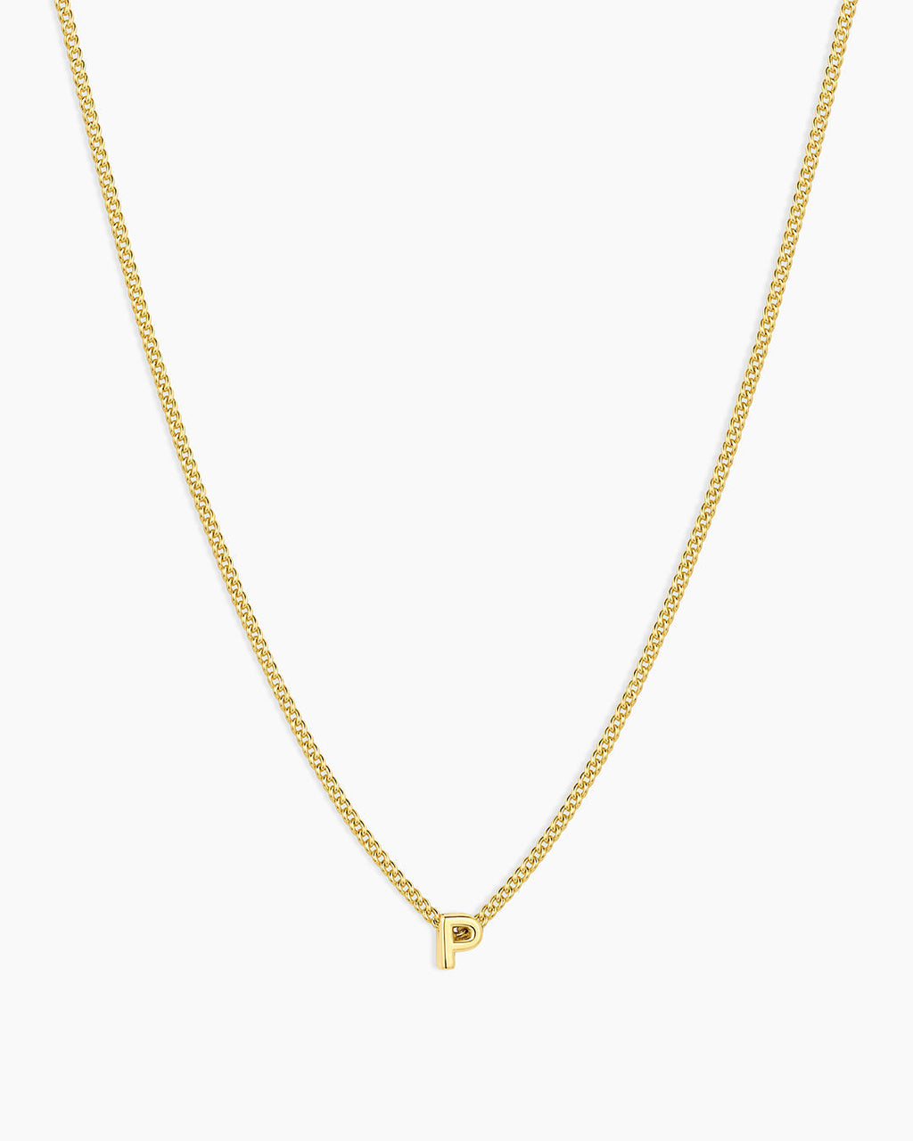 Wilder Mini Alphabet Necklace || option::18K Gold Plated, P