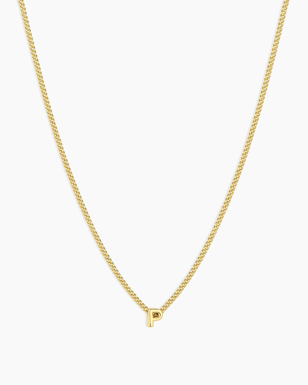 Wilder Mini Alphabet Necklace || option::18K Gold Plated, P
