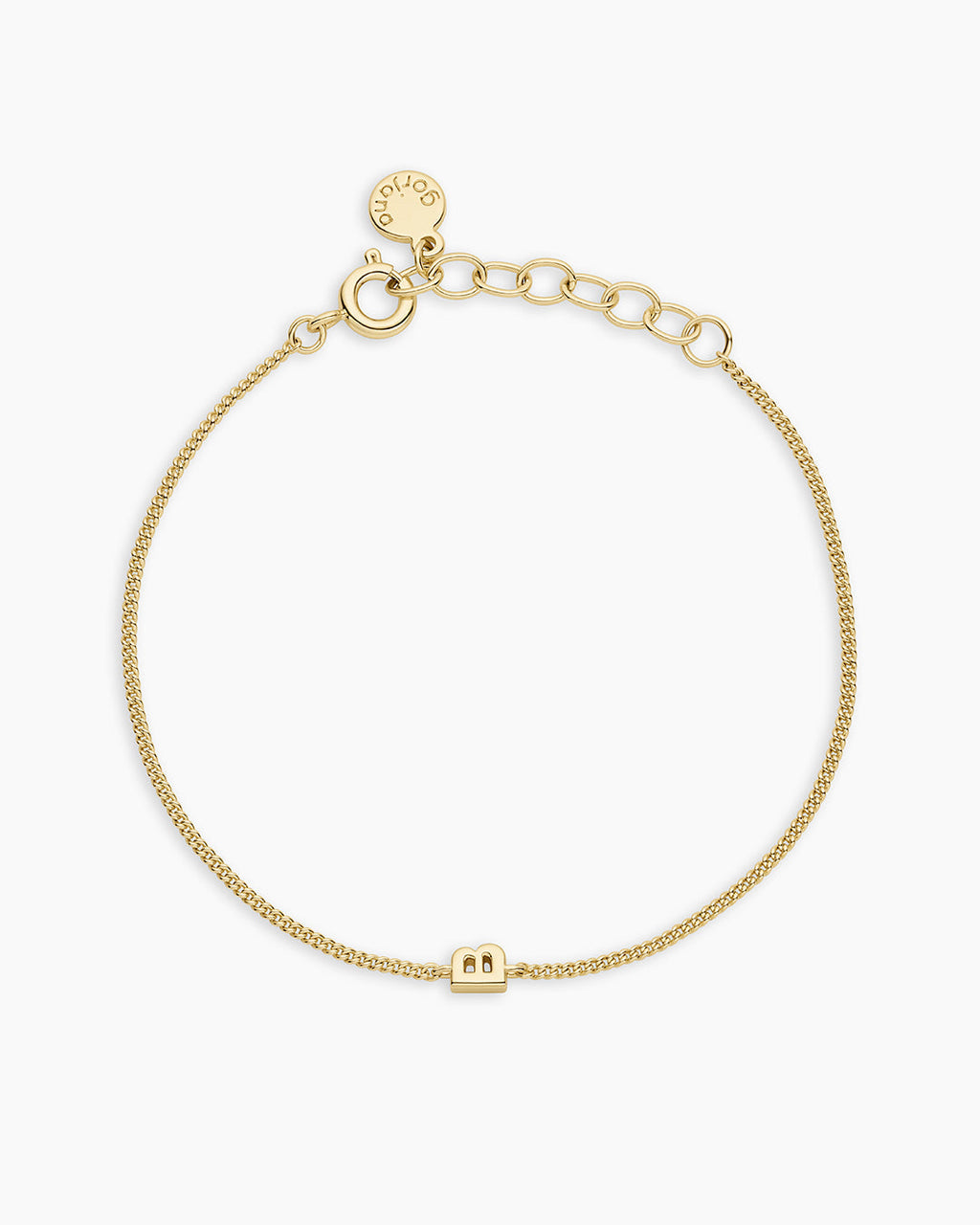 Wilder Mini Alphabet Bracelet || option::18K Gold Plated, B