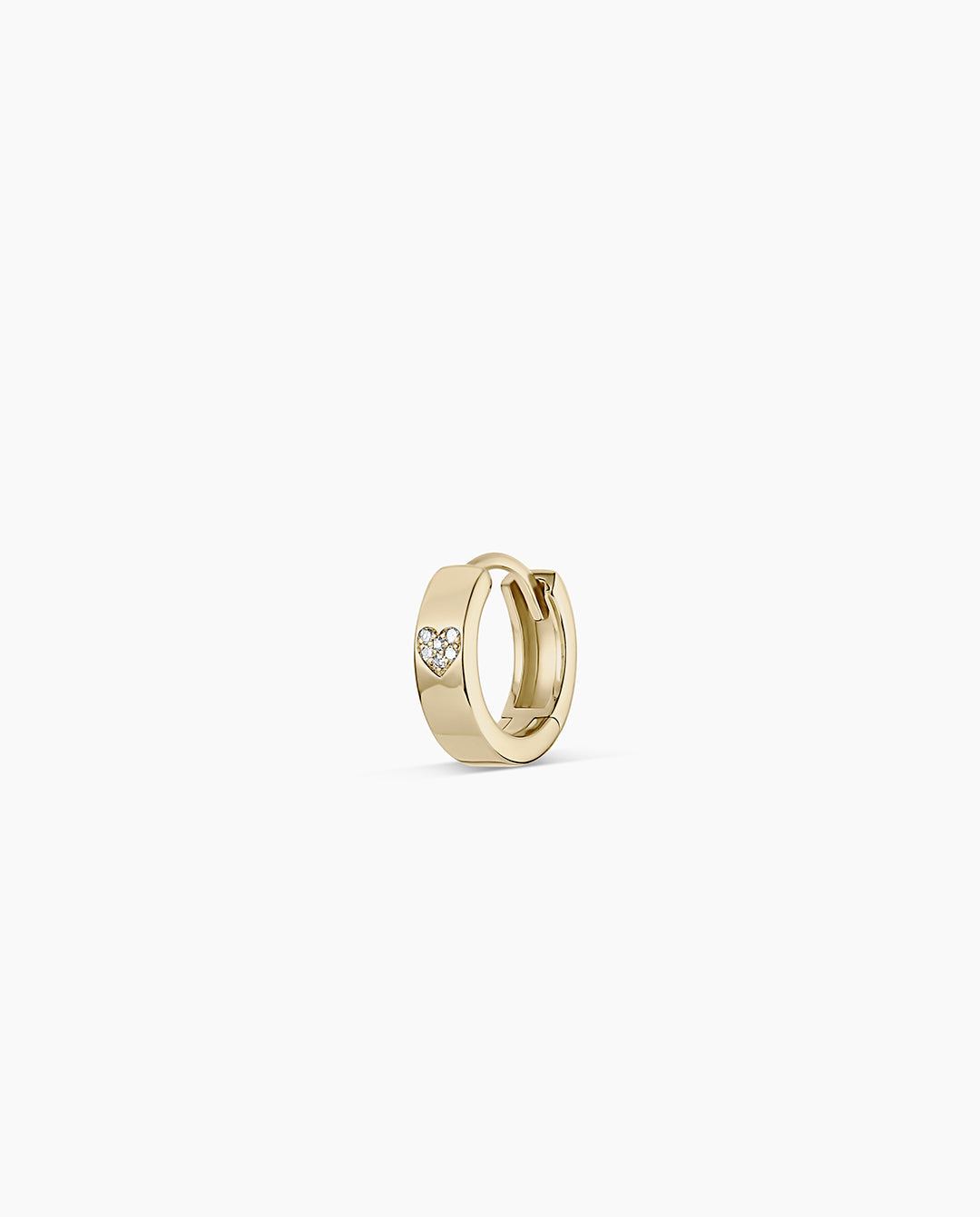 Diamond Love Rose Single Huggie || option::14K Solid Gold