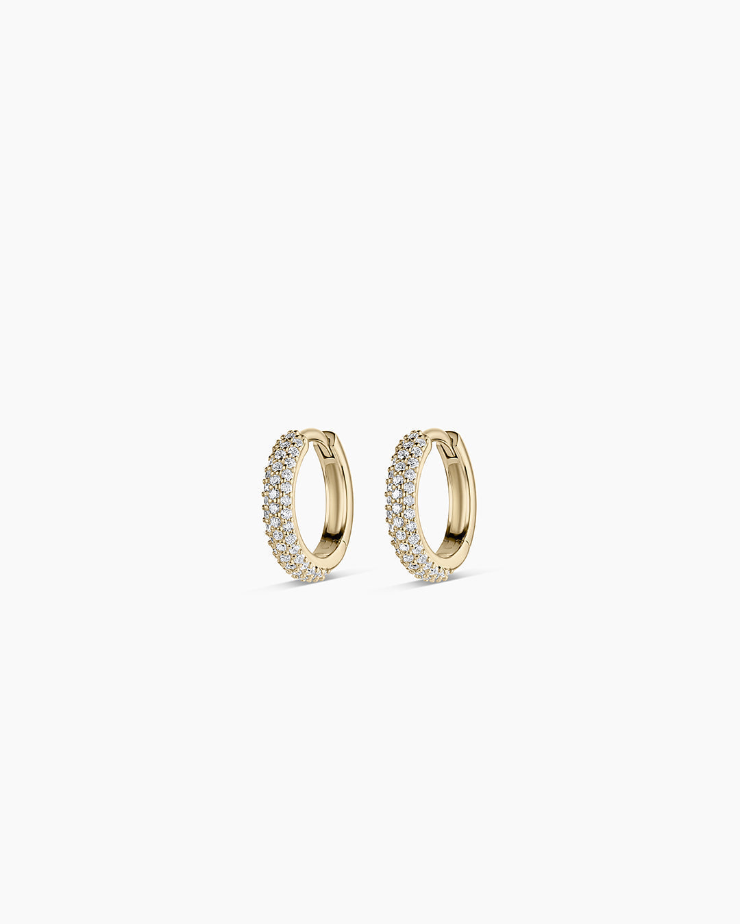 Diamond Paseo Huggies || option::14K Solid Gold