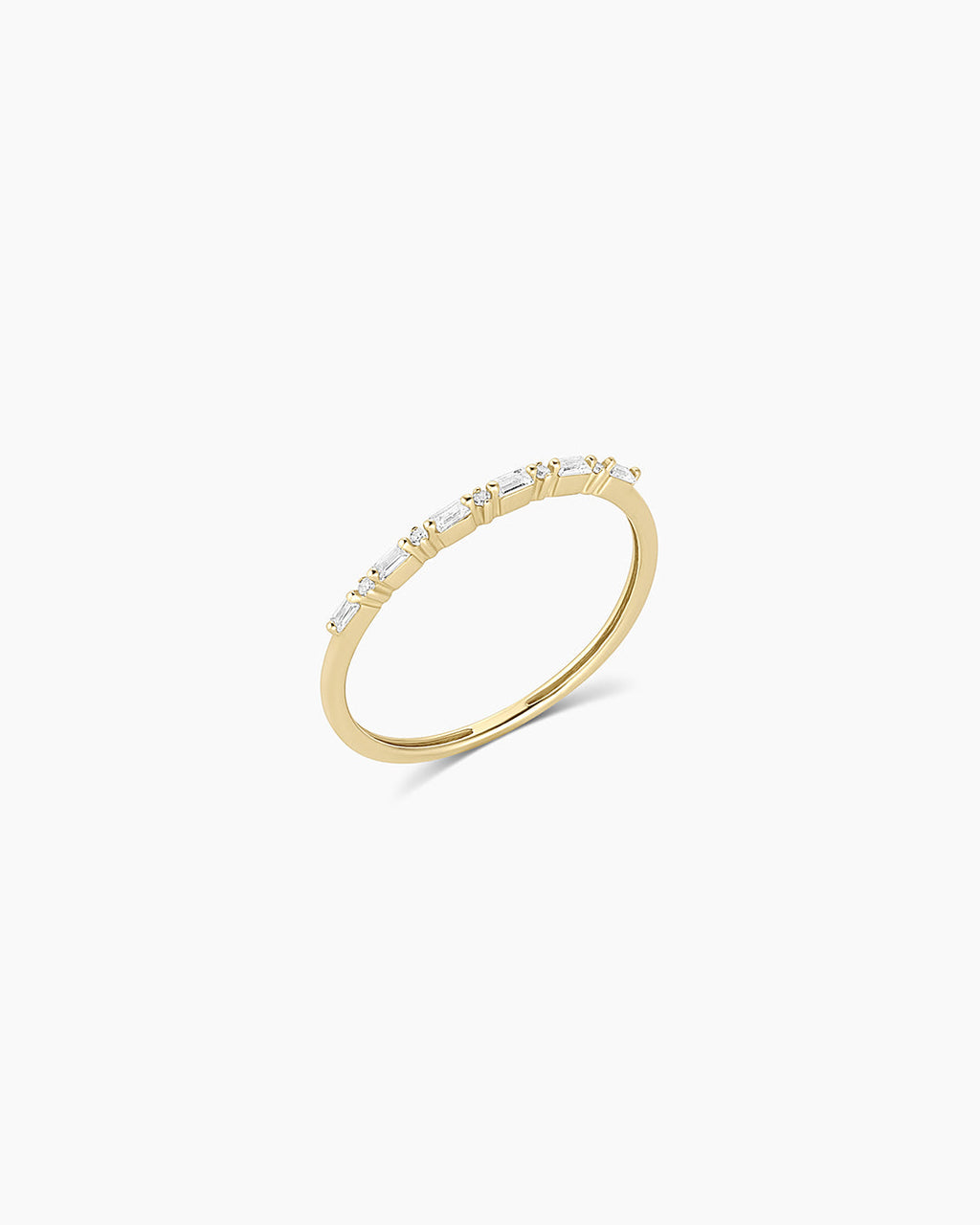 Diamond and White Sapphire Amara Row Ring || option::14K Solid Gold