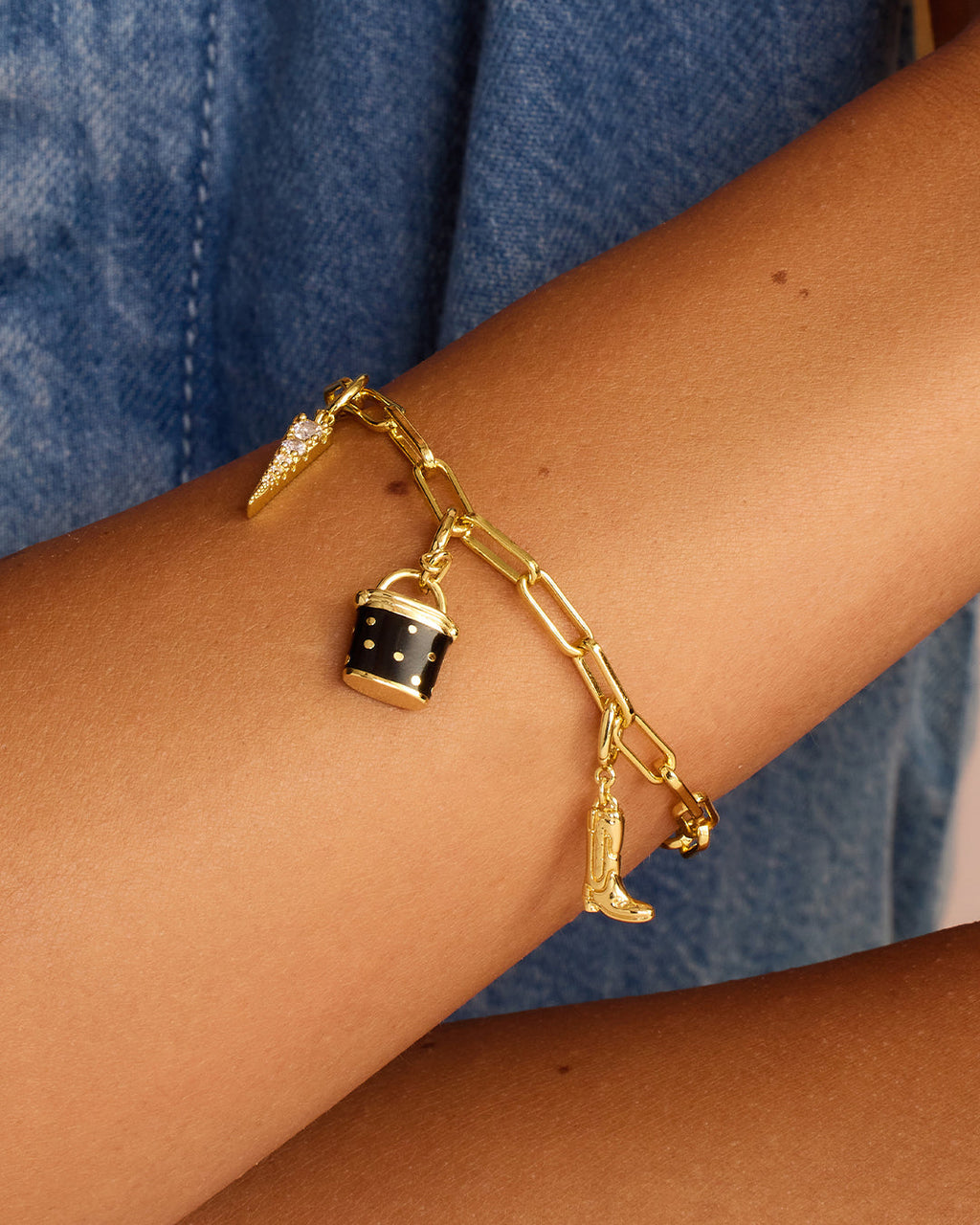 Cowboy Boot Parker Charm || option::18K Gold Plated