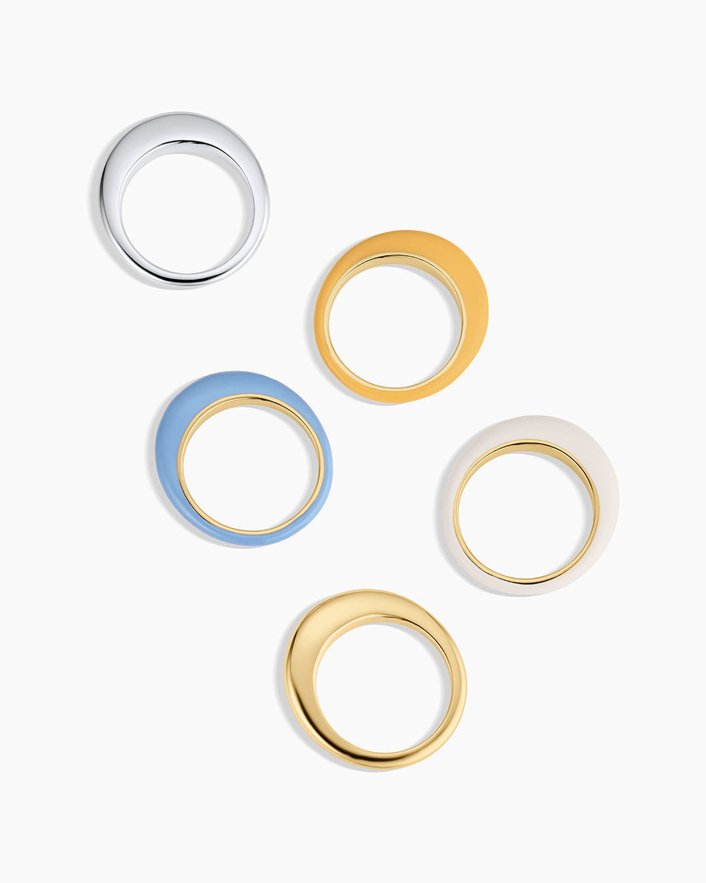 Lou Stacking Ring || option::18K Gold Plated, Chambray