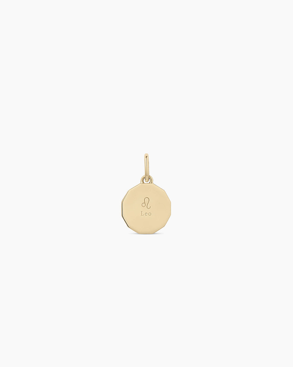 Diamond Zodiac Coin Charm || option::14K Solid Gold, Leo