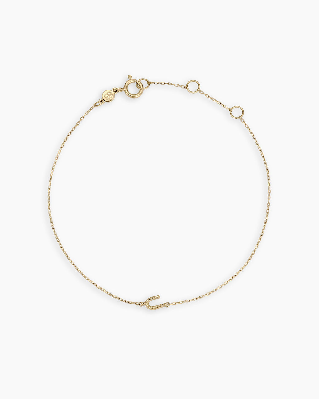 14k Gold Crew Alphabet Bracelet || option::14K Solid Gold, U