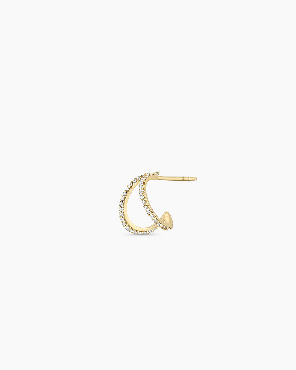 Diamond Pavé Split Huggies || option::14K Solid Gold