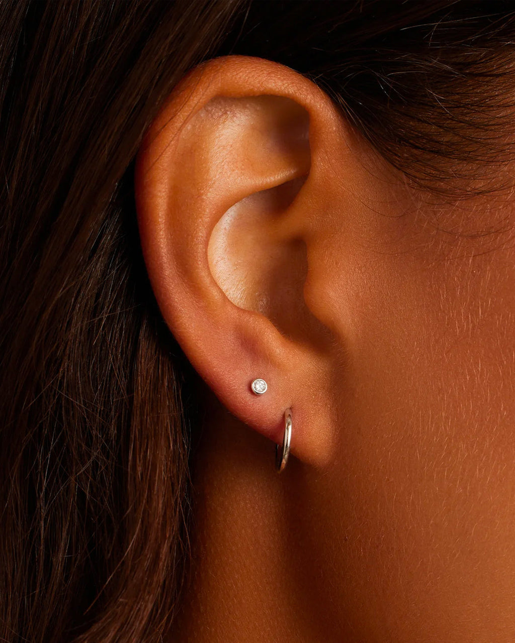 Classic Diamond Studs || option::14K Solid White Gold
