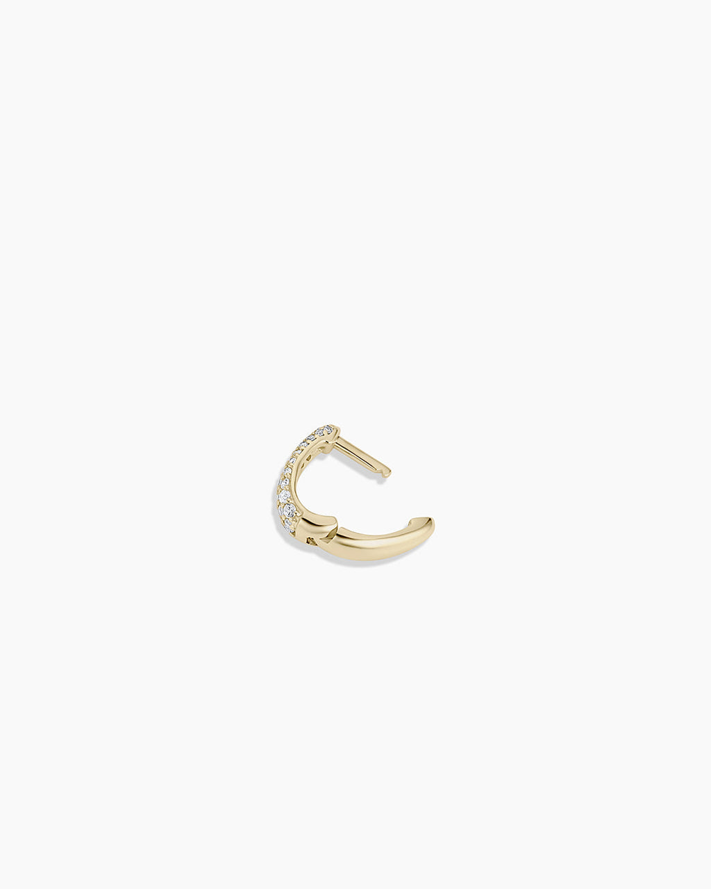 Diamond Banks Single Huggie || option::14K Solid Gold, 8mm