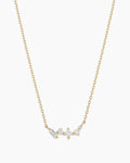 Diamond and White Sapphire Amara Cluster Necklace || option::14K Solid Gold