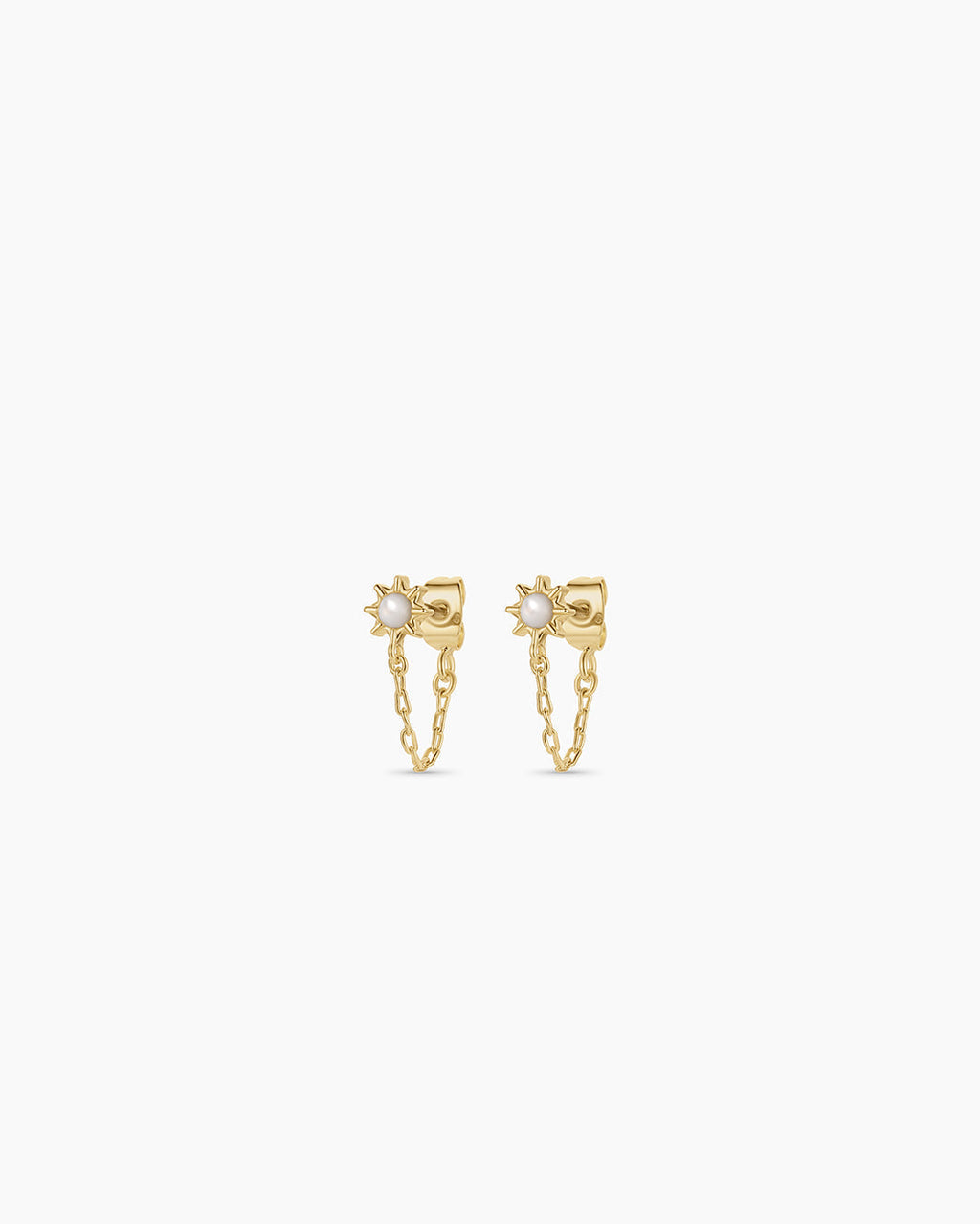 Sun Chain Huggies || option::18K Gold Plated