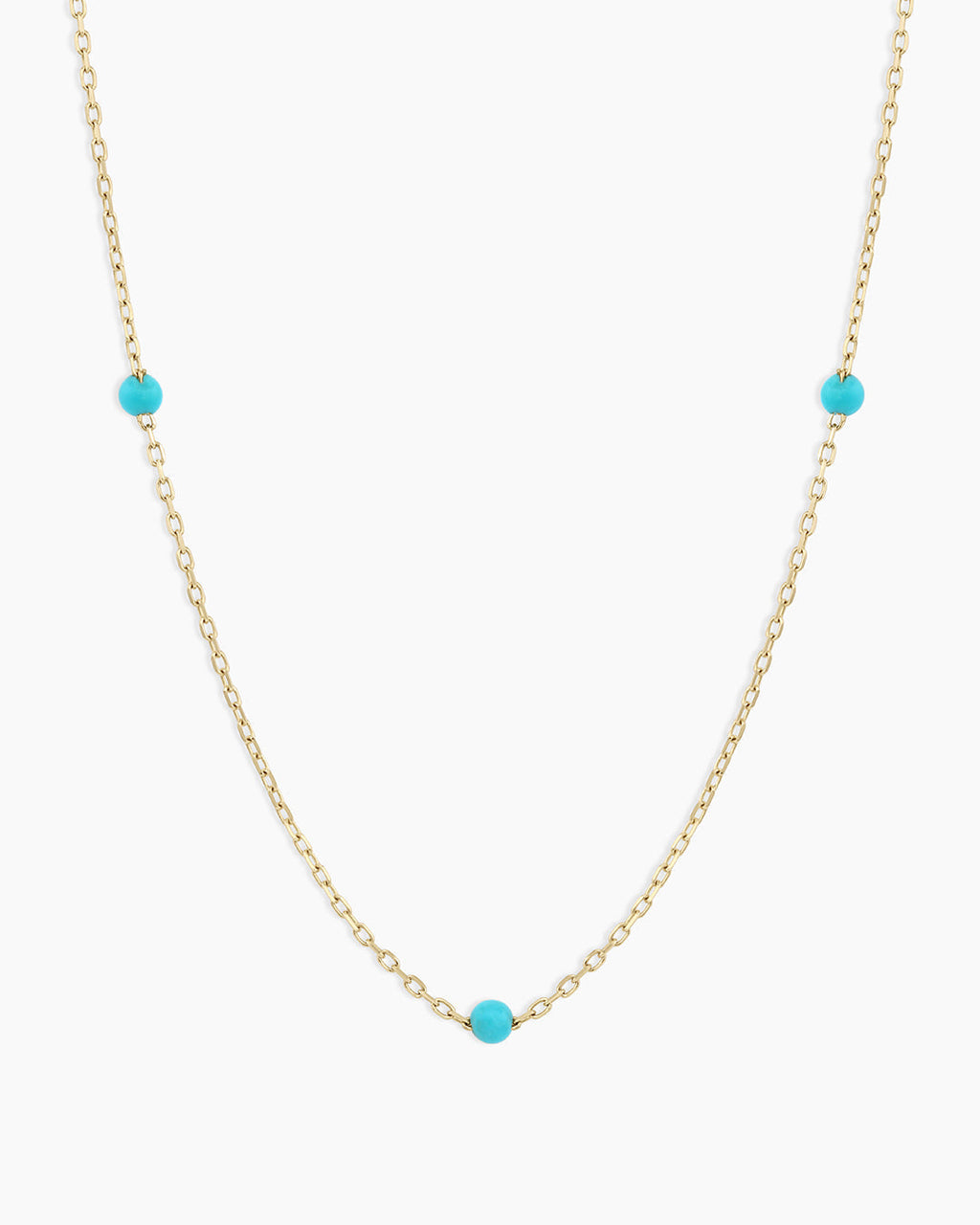 Turquoise Newport Necklace || option::14K Solid Gold