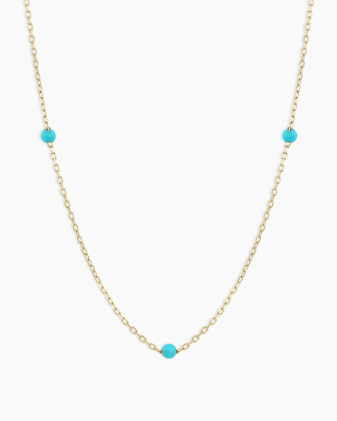 Turquoise Newport Necklace || option::14K Solid Gold