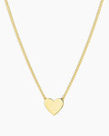 Gold engravableHeart necklace || option::18K Gold Plated