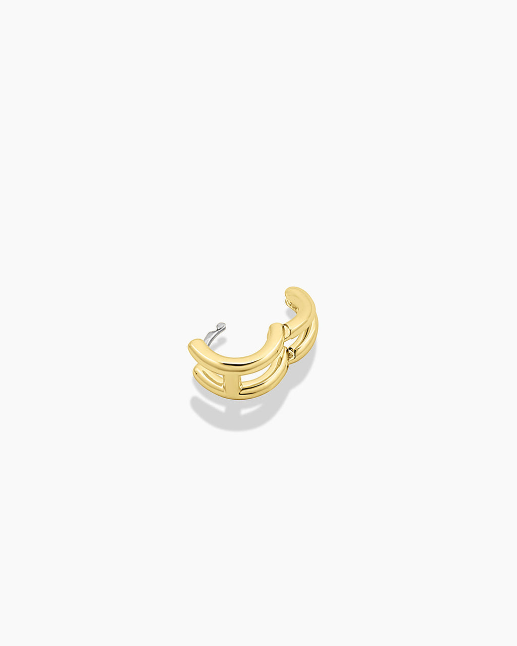 Alphabet Huggie || option::18K Gold Plated, H