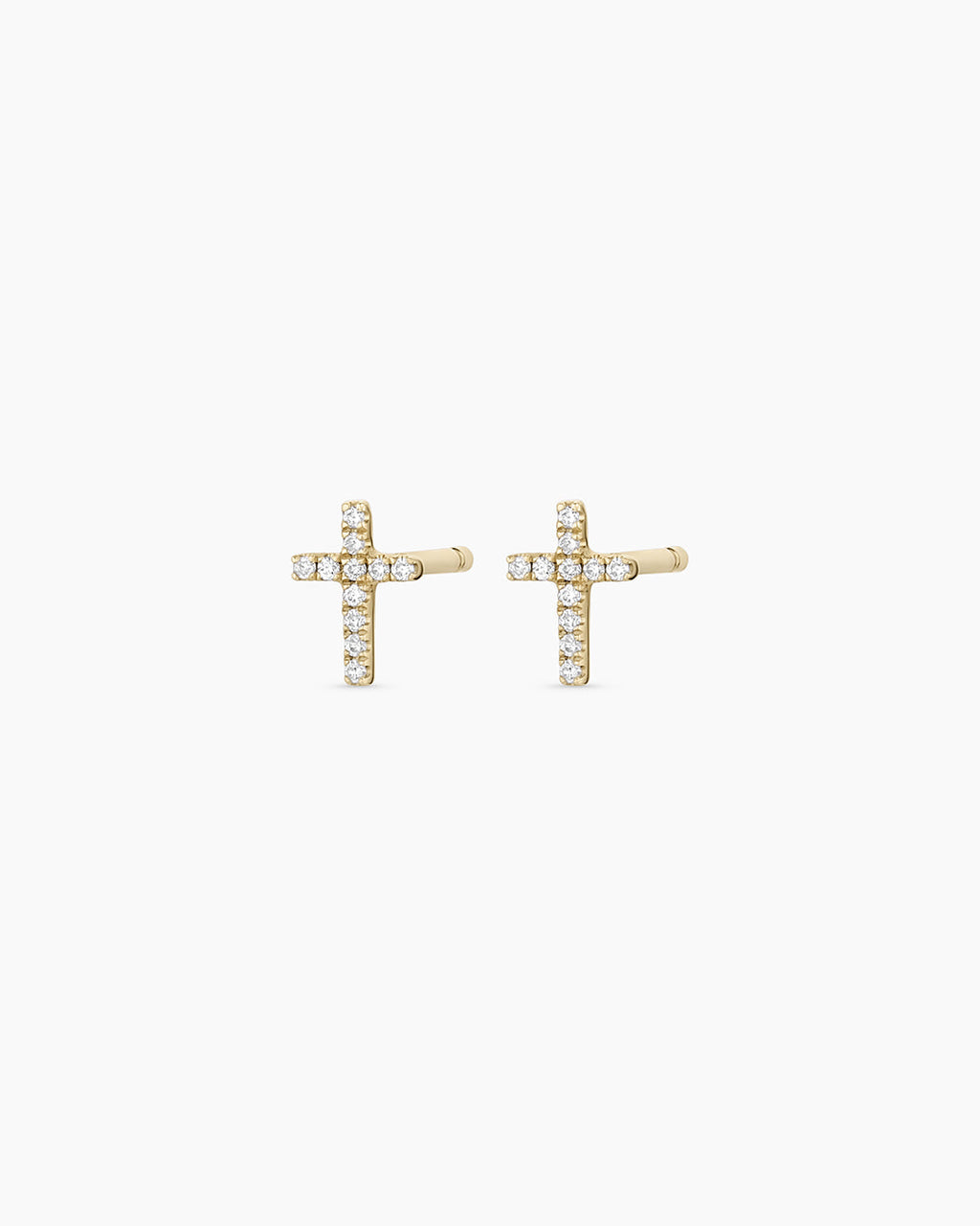 Diamond Cross Studs || option::14K Solid Gold