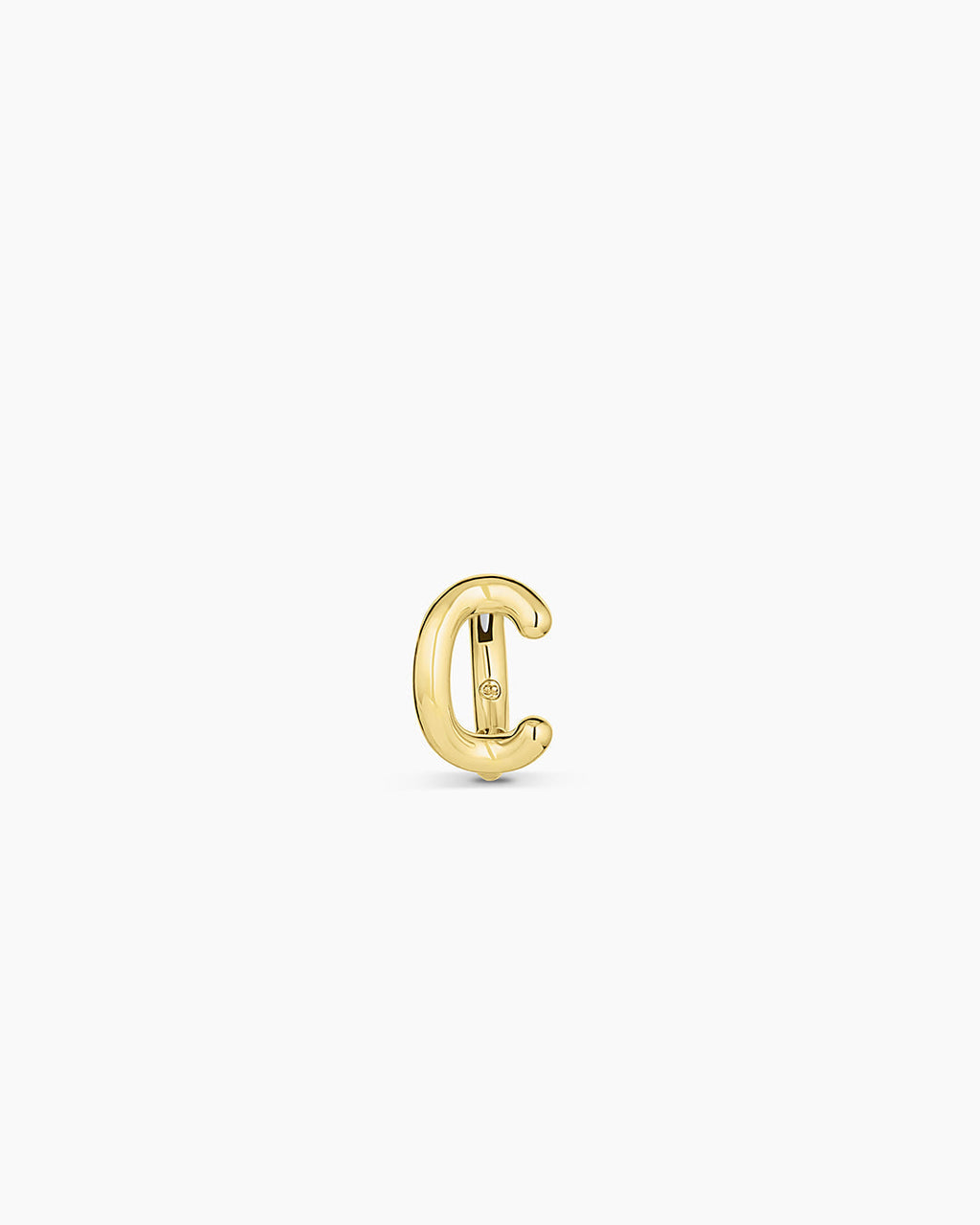 Alphabet Huggie || option::18K Gold Plated, C