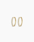 Diamond 15mm Hoops || option::14K Solid Gold