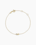 Diamond Bond Butterfly Bracelet || option::14K Solid Gold, Single - Diamonds Left