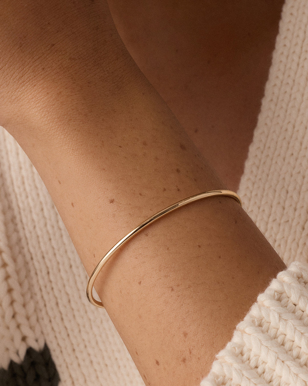 14K Gold Everyday Cuff || option::14K Solid Gold, 6.5 in.
