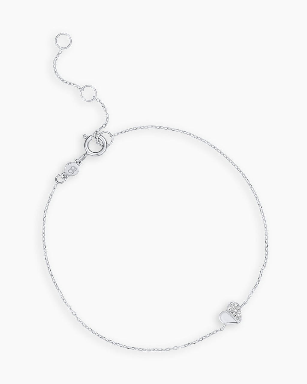 Diamond Bond Bracelet || option::14K Solid White Gold, Single - Diamonds Right