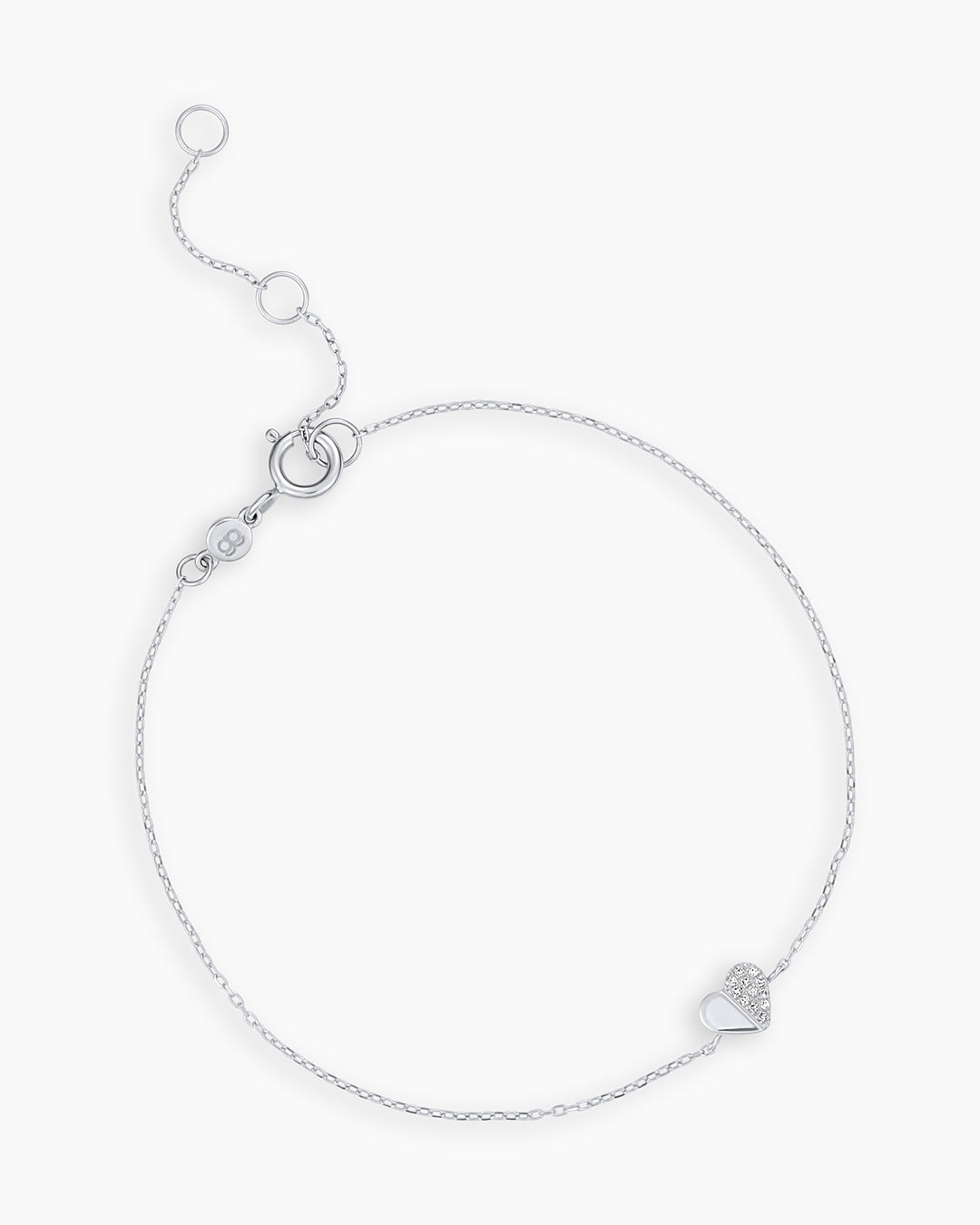 Diamond Bond Bracelet || option::14K Solid White Gold, Single - Diamonds Right