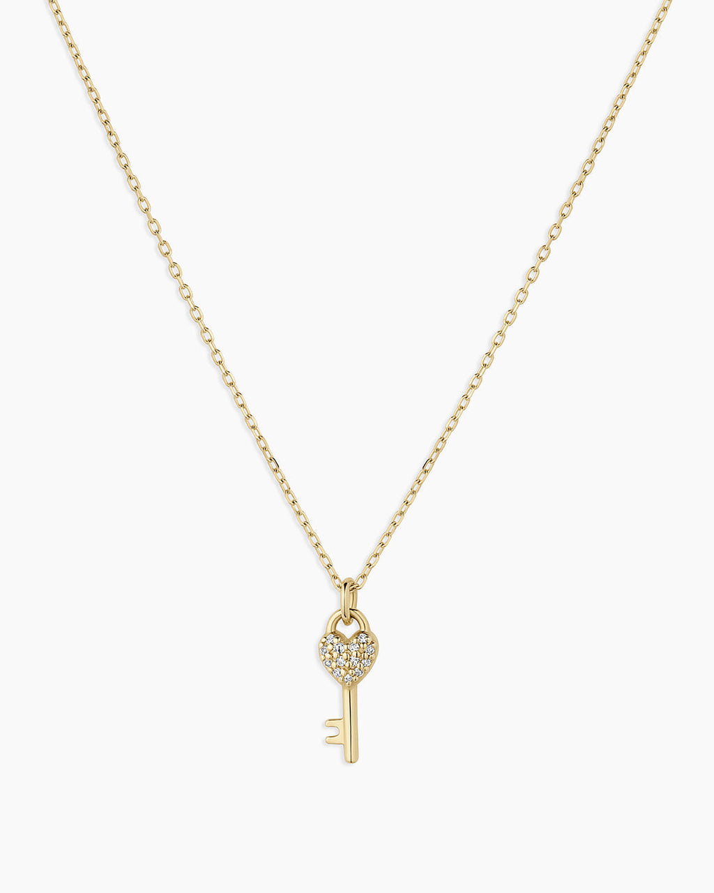 Diamond Bond Key Necklace || option::14K Solid Gold
