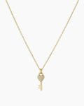 Diamond Bond Key Necklace || option::14K Solid Gold