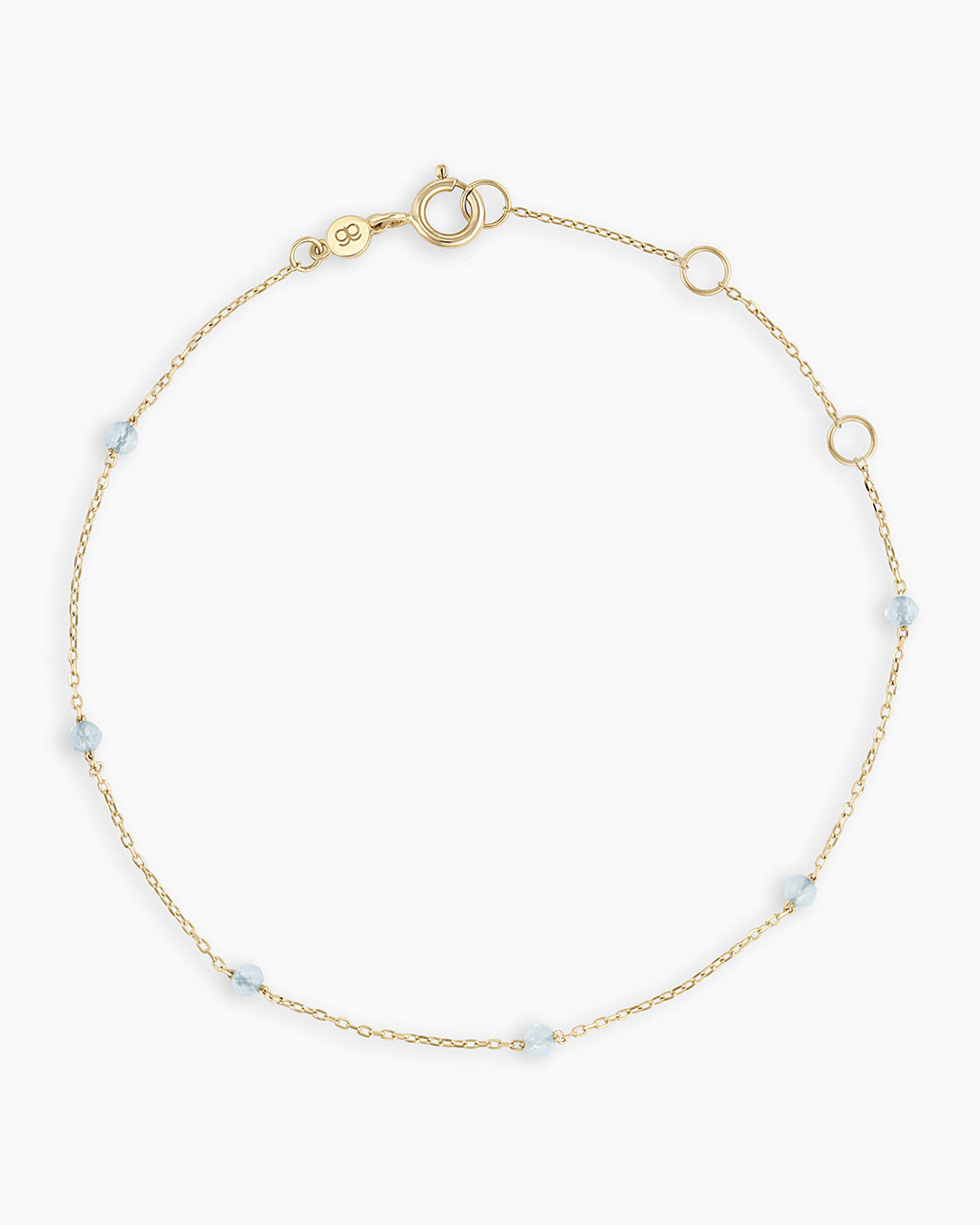 Aquamarine Newport Bracelet || option::14K Solid Gold, Aquamarine - March