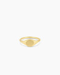 Gold engravable signet ring || option::18K Gold Plated