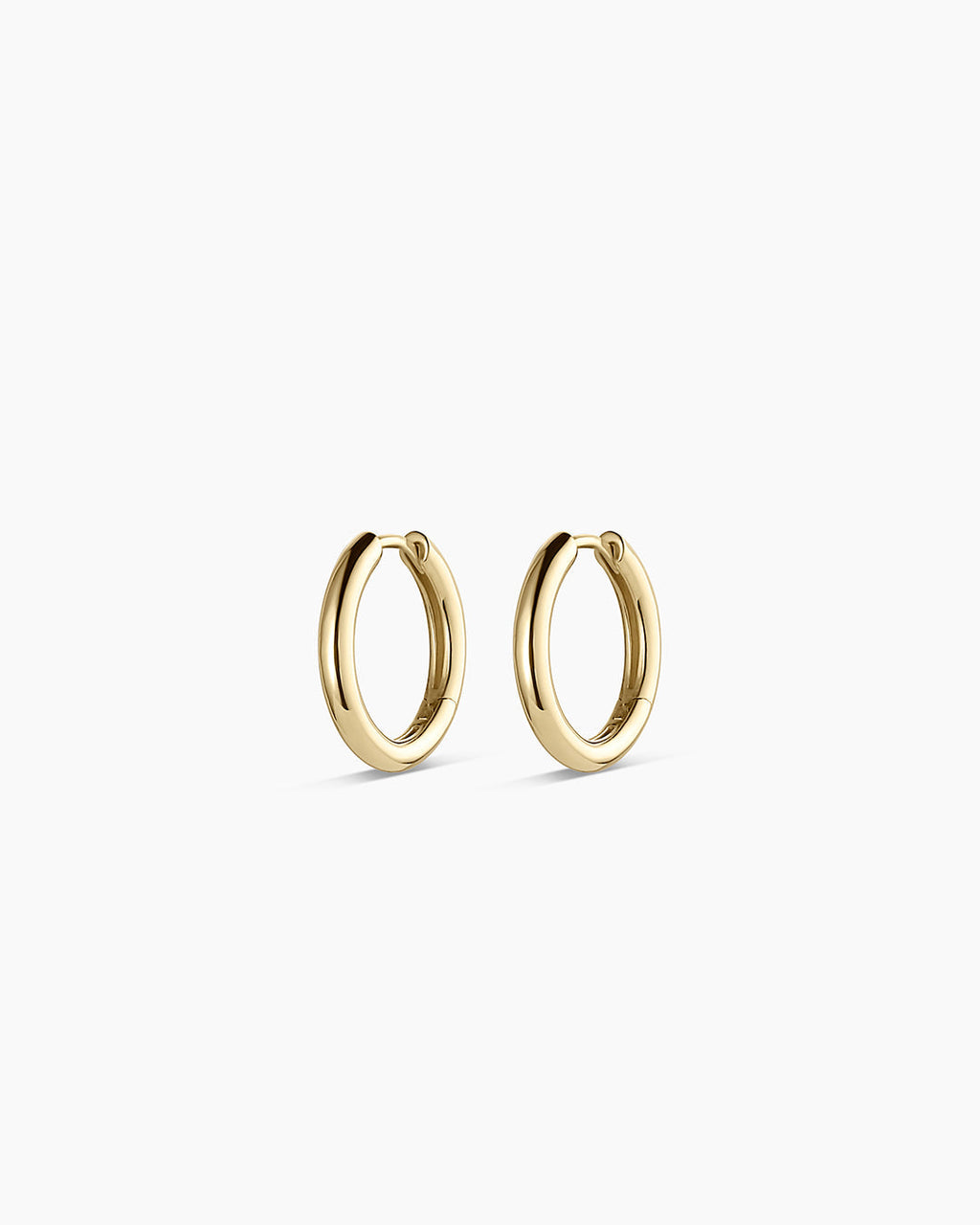 14K Gold Everyday Huggies || option::14K Solid Gold, 13mm