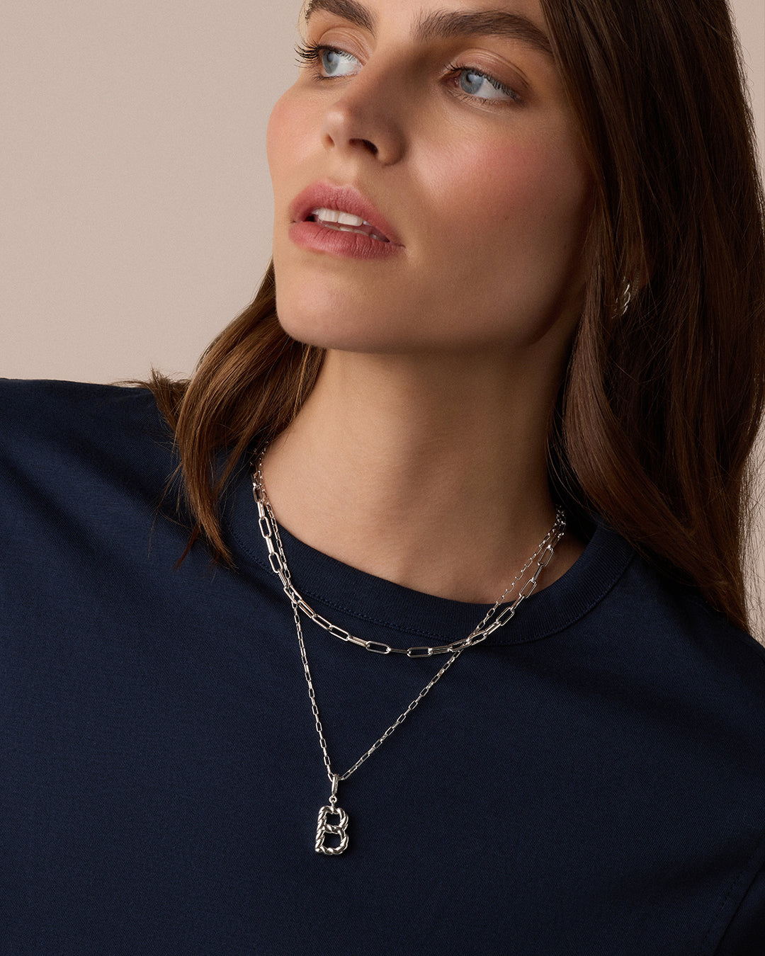 Crew Alphabet Statement Charm || option::Silver Plated, W