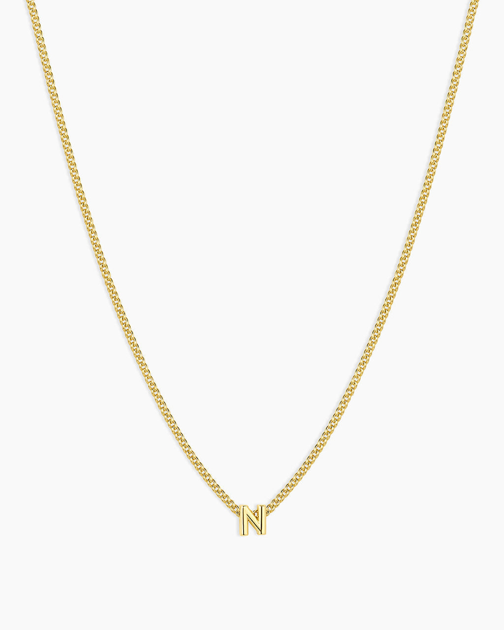 Wilder Mini Alphabet Necklace || option::18K Gold Plated, N