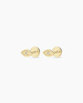 Diamond Evil Eye Flat Back Studs || option::14K Solid Gold