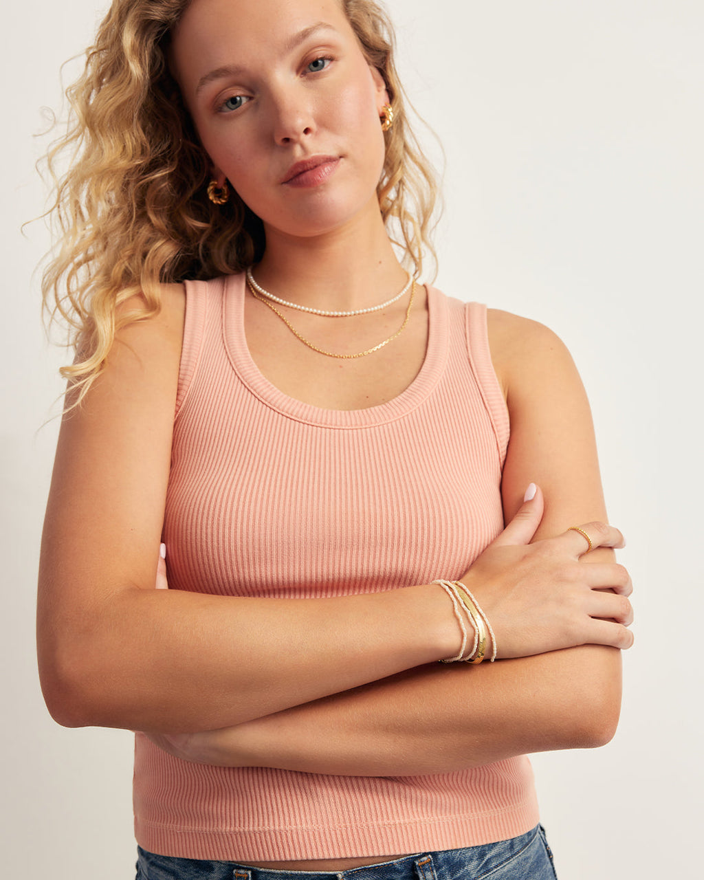 Harbor Bracelet Set || option::18K Gold Plated, Mother of Pearl