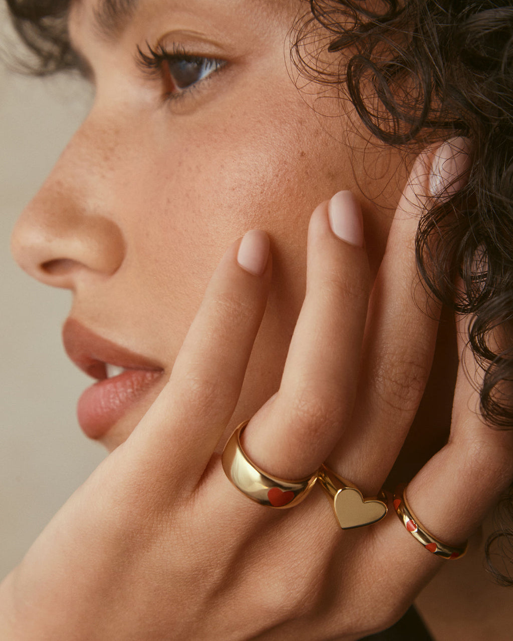 Amour Helium Heart Statement Ring || option::18K Gold Plated