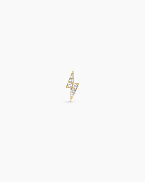 Diamond Lightning StudLightning earring || option::14K Solid Gold