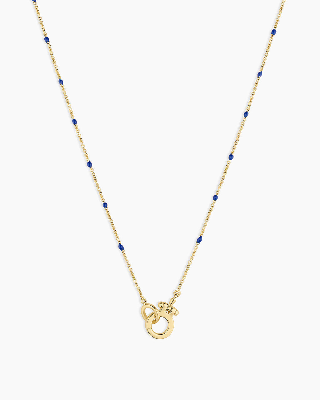 Capri Necklace || option::18K Gold Plated, Navy