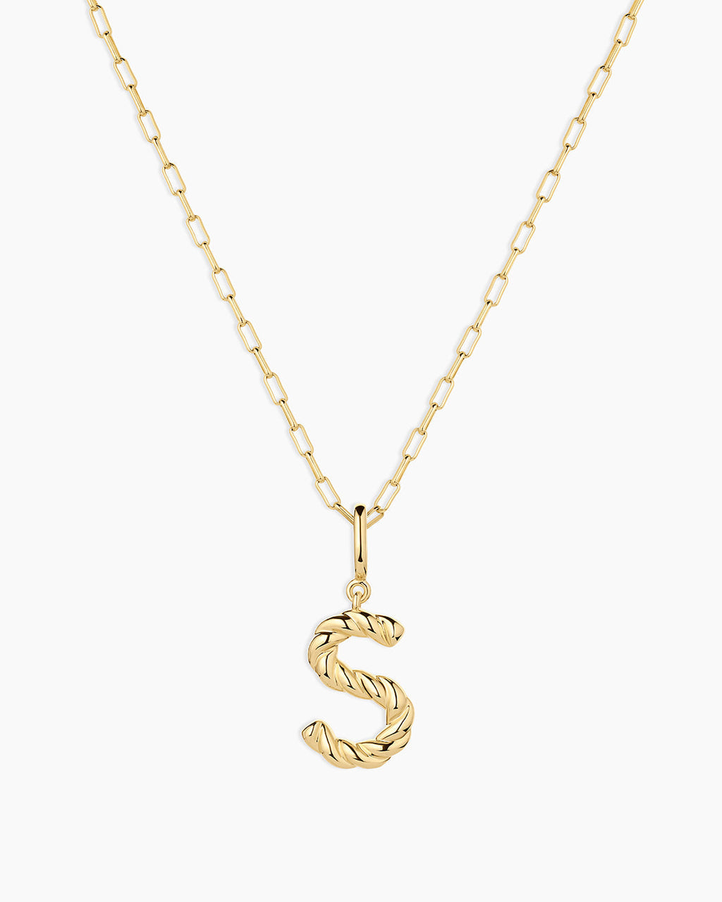 Crew Alphabet Statement Charm Necklace || option::18K Gold Plated, S