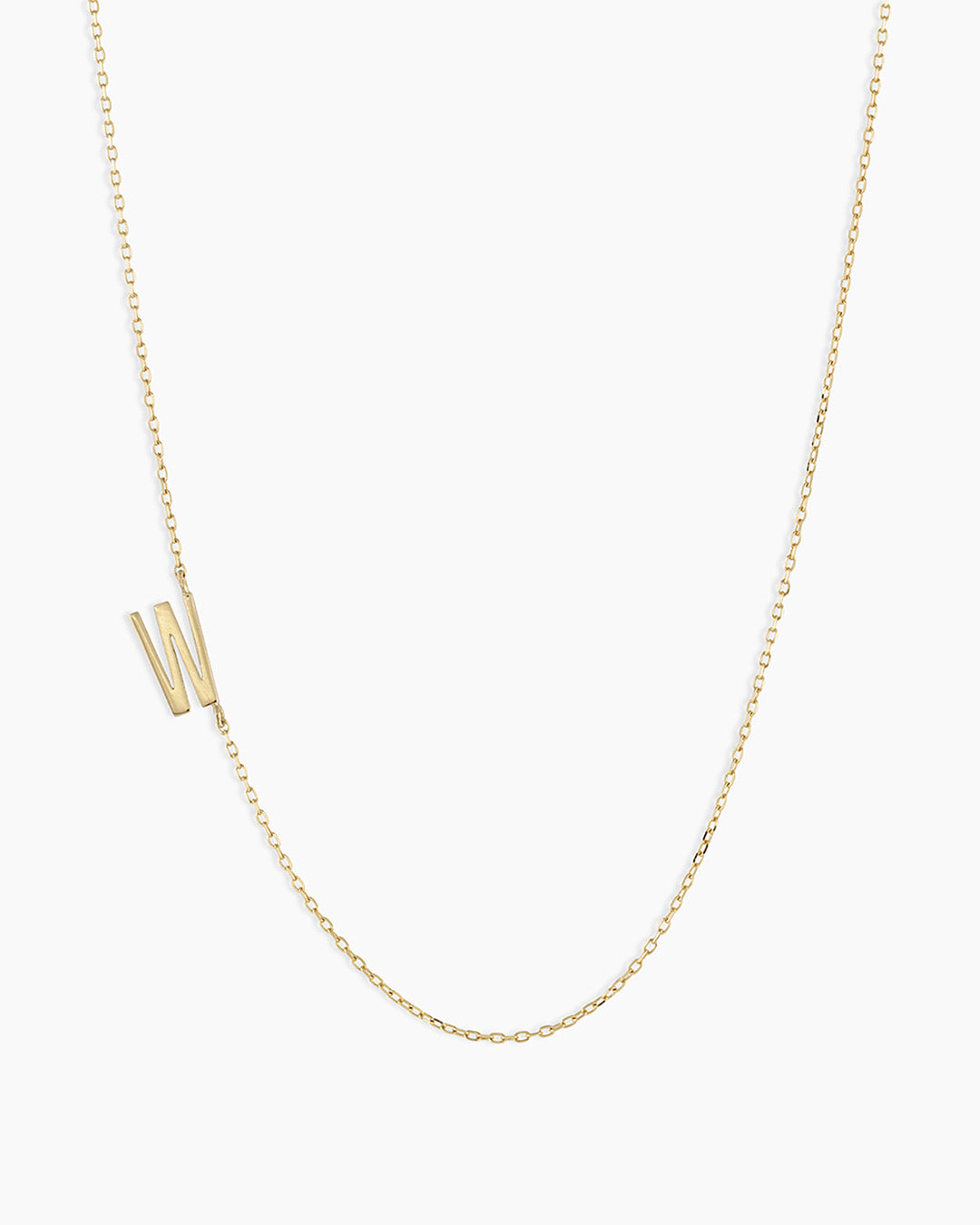 Alphabet Necklace || option::14K Solid Gold, W