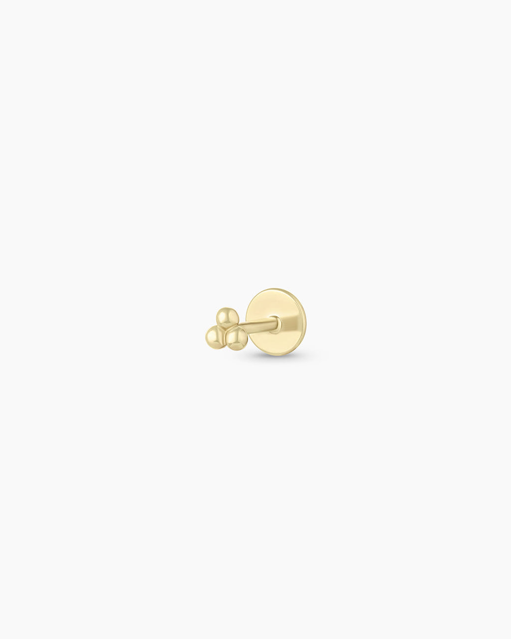 14K Gold Trio Threaded Flatback Stud || option::14K Solid Gold