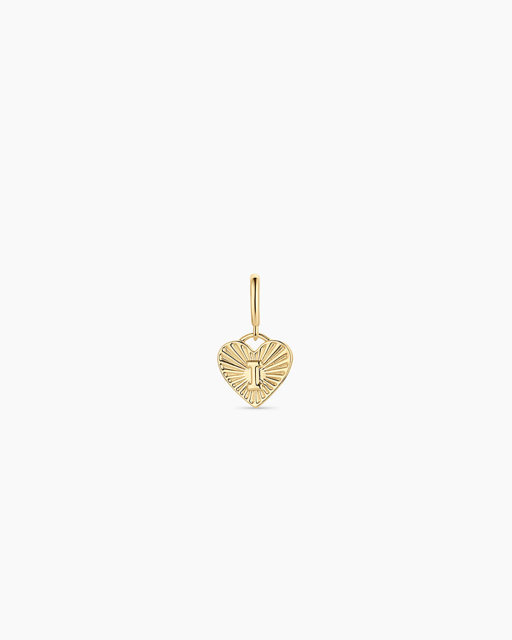 Vintage Heart Alphabet Parker Charm - I || option::18K Gold Plated, I