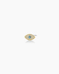 Evil Eye Charm Stud || option::18K Gold Plated, Evil Eye